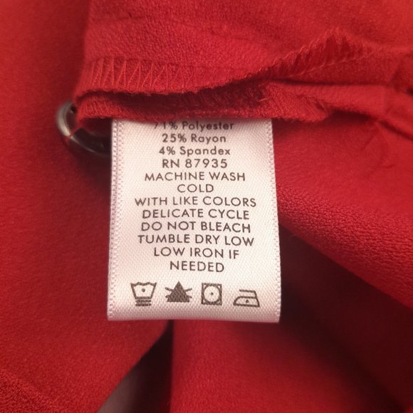 Red Botton Up Single Breasted Blouse - Susan Graver - Size XL - NeverWorn - Picture 3 of 4